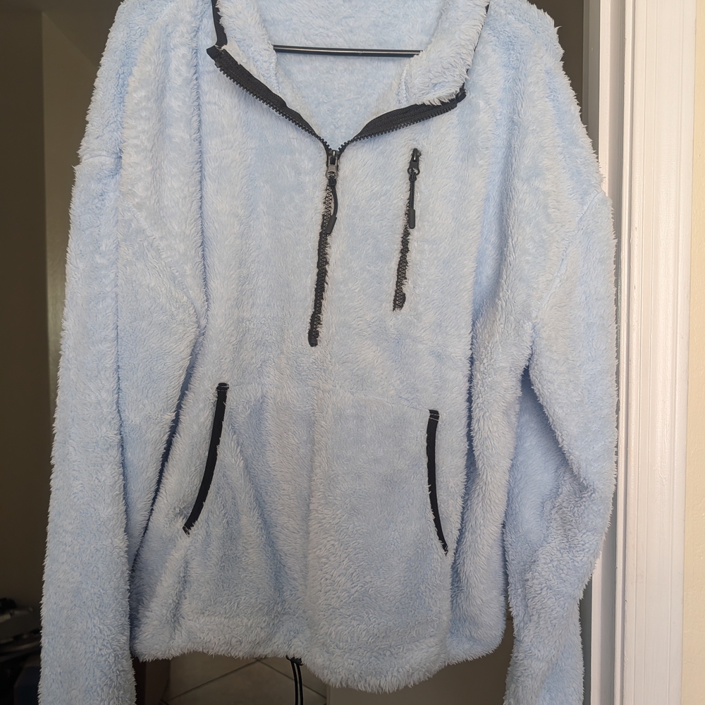 No Boundaries Soft Blue Fleece Top